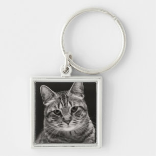 Black Tabby Kitten Sleutelhanger