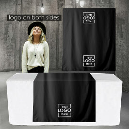Black Table Runner Banner Business 2 Logos Eveneme Wandkleed