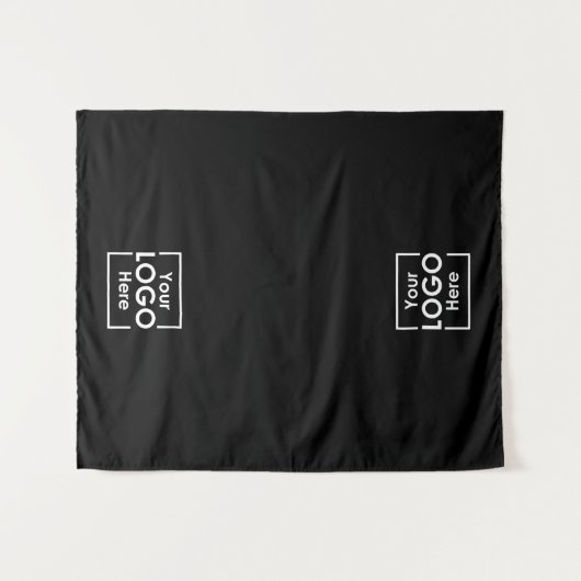 Black Table Runner Banner Business 2 Logos Eveneme Wandkleed (Voorkant (horizontaal))