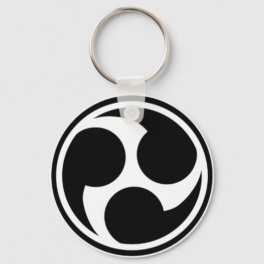 Black Taiko Mitsudomoe Sleutelhanger (Voorkant)