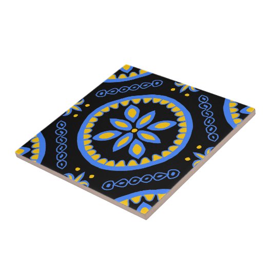 Black Talavera Tegel Tegeltje (Zijkant)