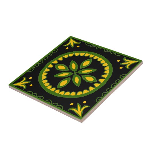 Black Talavera Tegel Tegeltje (Zijkant)