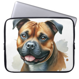 BLACK & TAN AMERIKAANSE STAFFORDSHIRE TERRIER HOND LAPTOP SLEEVE