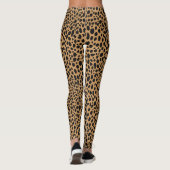 Black Tan And Brown Safari Leopard Skin Pattern Leggings (Achterkant)