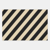 Black, Tan, and White Chevron & Bold Stripe Inpakpapier Vel (Voorkant 3)