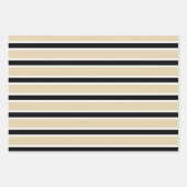 Black, Tan, and White Chevron & Bold Stripe Inpakpapier Vel (Voorkant 2)