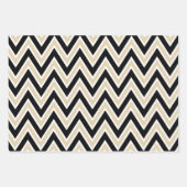 Black, Tan, and White Chevron & Bold Stripe Inpakpapier Vel (Voorkant)