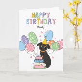 Black Tan Brussels Griffon Dog Verjaardag Kaart (Gele Bloem)