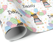 Black Tan Brussels Griffon Hond Verjaardagsfeestje Cadeaupapier (Rol Hoek)