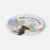 Black Tan Brussels Griffon Hond Verjaardagsfeestje Papieren Bordje (Gekanteld)