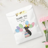 Black Tan Brussels Griffon Verjaardagsfeestje Bedankzakje (Gezegeld)