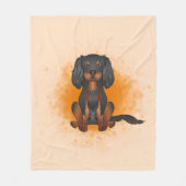 Black & Tan Cavalier King Charles Dog op Sinaasapp Fleece Deken (Voorkant)