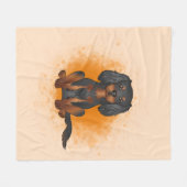 Black & Tan Cavalier King Charles Dog op Sinaasapp Fleece Deken (Voorkant (Horizontaal))