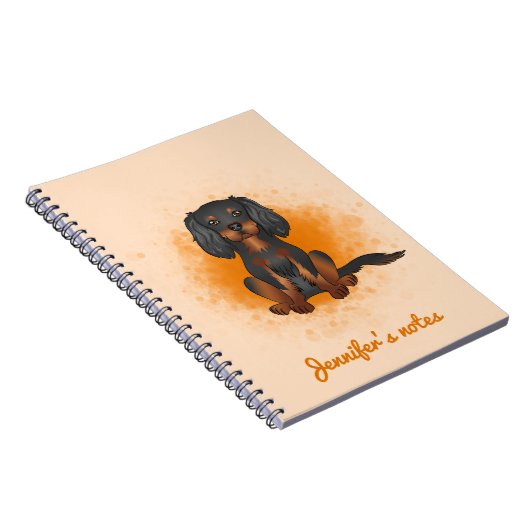 Black & Tan Cavalier King Charles Dog op Sinaasapp Notitieboek (Rechterzijde)