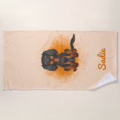 Black & Tan Cavalier King Charles Dog op Sinaasapp Strandlaken (Voorkant)