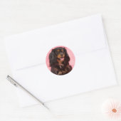 Black & Tan Cavalier King Charles Pink Sticker (Envelop)