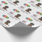 Black & Tan Cavalier King Charles Spaniel Birthday Cadeaupapier (Hoek)