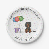 Black & Tan Cavalier King Charles Spaniel Birthday Papieren Bordje (Voorkant)