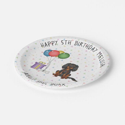 Black & Tan Cavalier King Charles Spaniel Birthday Papieren Bordje (Gekanteld)