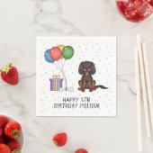 Black & Tan Cavalier King Charles Spaniel Birthday Servet (Insitu)