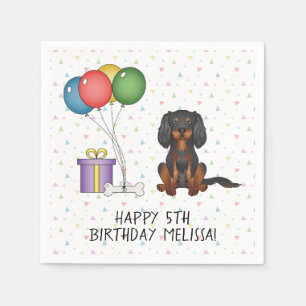 Black & Tan Cavalier King Charles Spaniel Birthday Servet