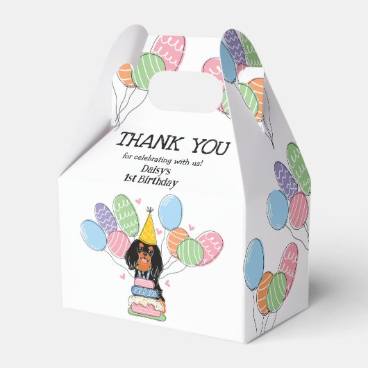 Black Tan Cavalier King Charles Spaniel Dank u Bedankdoosjes (Voorkant Zijde)