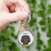 Black & Tan Cavalier King Charles Spaniel & Naam Sleutelhanger (Hand)