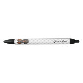 Black & Tan Cavalier King Charles Spaniel & Naam Zwarte Inkt Pen (Voorkant)
