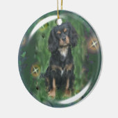 Black & Tan Cavalier King Charles Spaniel Ornament (Links)