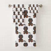 Black & Tan Cavalier King Charles Spaniel Pattern Bad Handdoek (Insitu)