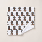 Black & Tan Cavalier King Charles Spaniel Pattern Bad Handdoek (Wasdoekje)