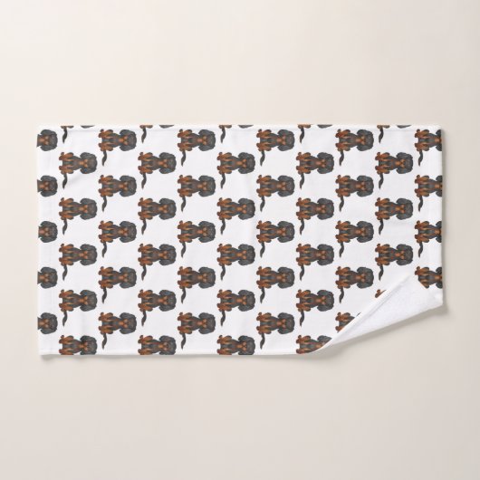 Black & Tan Cavalier King Charles Spaniel Pattern Bad Handdoek (Handdoek)