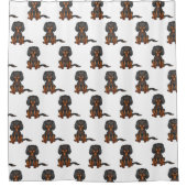 Black & Tan Cavalier King Charles Spaniel Pattern Douchegordijn (Voorkant)
