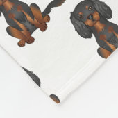 Black & Tan Cavalier King Charles Spaniel Pattern Fleece Deken (Hoek)