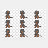 Black & Tan Cavalier King Charles Spaniel Pattern Inpakpapier Vel (Voorkant 2)