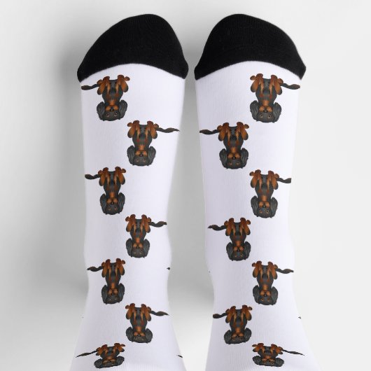 Black & Tan Cavalier King Charles Spaniel Pattern Sokken (Top)