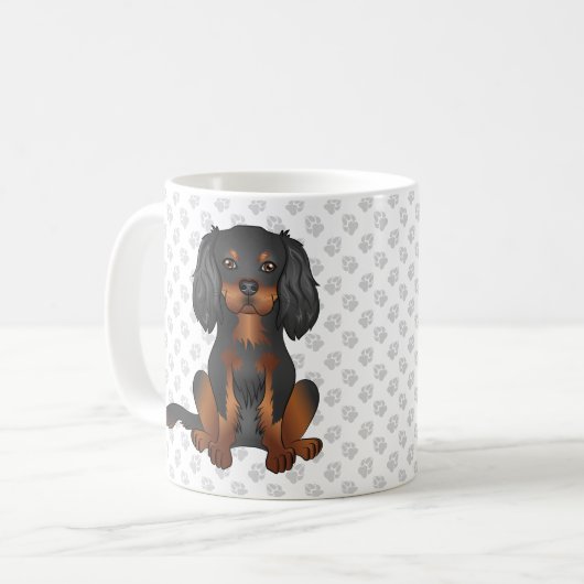 Black & Tan Cavalier King Charles Spaniel & Paws Koffiemok (Voorkant links)