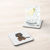 Black & Tan Cavalier King Charles Spaniel & Pootaf Bier Onderzetter (Rechterzijde)
