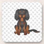 Black & Tan Cavalier King Charles Spaniel & Pootaf Bier Onderzetter (Voorkant)