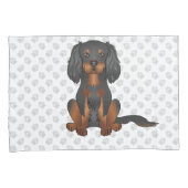 Black & Tan Cavalier King Charles Spaniel & Pootaf Kussensloop (Voorkant-Rechts)