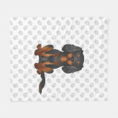 Black & Tan Cavalier King Charles Spaniel & Pooten Fleece Deken (Voorkant (Horizontaal))