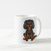 Black & Tan Cavalier King Charles Spaniel & Pooten Koffiemok (Voorkant rechts)