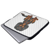 Black & Tan Cavalier King Charles Spaniel & Pooten Laptop Sleeve (Voorkant onderkant)