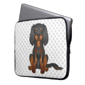 Black & Tan Cavalier King Charles Spaniel & Pooten Laptop Sleeve (Voorkant Links)