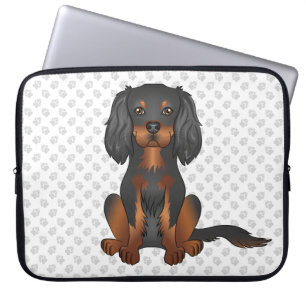 Black & Tan Cavalier King Charles Spaniel & Pooten Laptop Sleeve