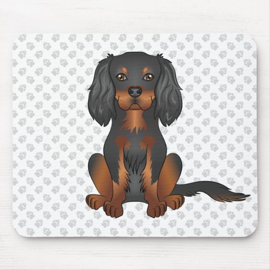 Black & Tan Cavalier King Charles Spaniel & Pooten Muismat (Voorkant)