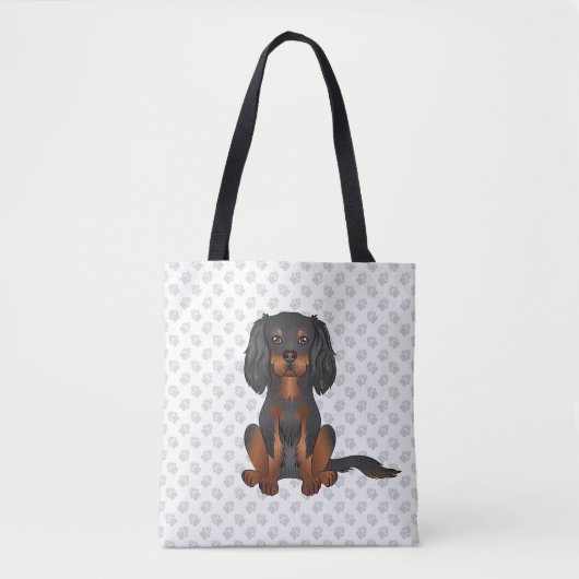 Black & Tan Cavalier King Charles Spaniel & Pooten Tote Bag (Voorkant)