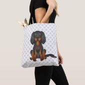 Black & Tan Cavalier King Charles Spaniel & Pooten Tote Bag (Dichtbij)