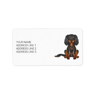 Black & Tan Cavalier King Charles Spaniel & Tekst Etiket