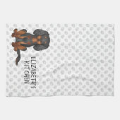 Black & Tan Cavalier King Charles Spaniel & Tekst Theedoek (Horizontaal)
